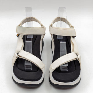 Teva Women Jadito White Fabric Flatform Universal Strap Sandals size 9
