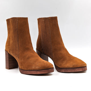 Matisse Women Brown Suede Western Chelsea Heel Boots size 8