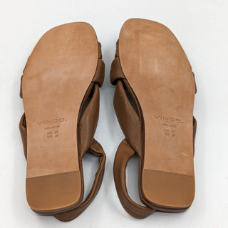 Vince Women Elm Brown Leather Slingback Strap Sandals size 9