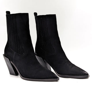 Sam Edelman Women Mandey Black Suede Western Cowboy boots size 10