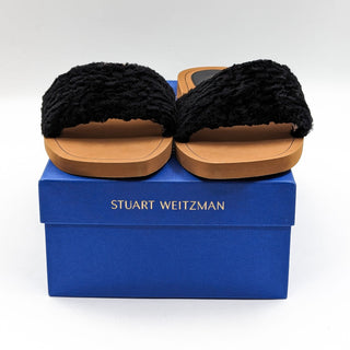 Stuart Weitzman Women Cammy Shearling Strap Furry Slide Sandals size 11