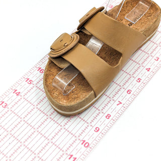 Vince Women Glyn Dual Buckle Brown Leather Sandals size 6US EUR36