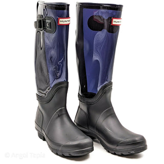 Hunter Women Original Clear Black Rain Tall Boots size 5M EUC