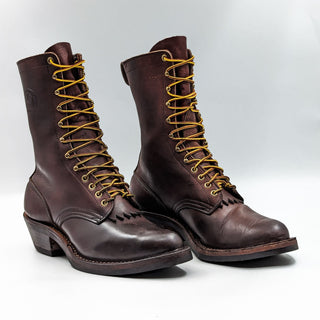 Hathorn Men Explorer Rancher Vibram Work Brown Grain Leather Boots size 9.5EE