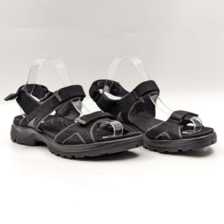 Ecco Women Yucatan 2 Suede Summer Beacj Black Sandals size 10-10.5US EUR41