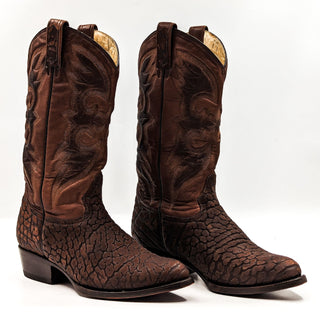 Rudel Men Dark Brown Leather Goodyear Welt Cowboy Boots size 7.5