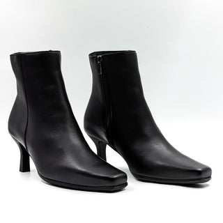 La Canadienne Women Tahlia Black Leather Dressy Office Heel Boots size 10