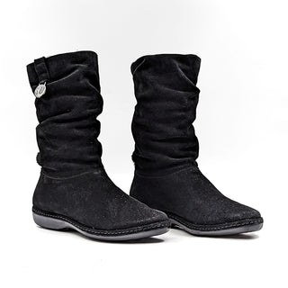 Stuart Weitzman Women Black Suede Faux Fur Cuff ankle boots size 8