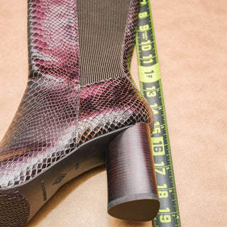 Donald Pliner Women Houda Dark Brown Snake Print Leather Zip Knee Boots sz 8.5