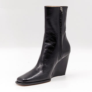 Wandler Women Gaia Black Leather Wedge Dressy Ankle Boots 7US EUR 37