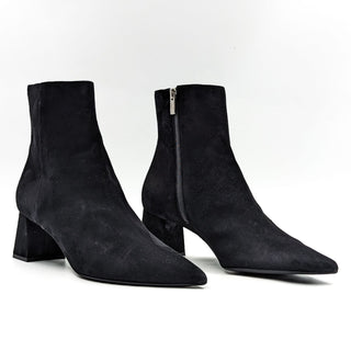 AGL Women Mimma Italian Fine Black Suede Dressy Office Pointy Boots 9.5US EUR40