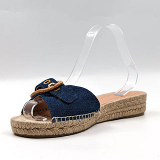 Veronica Beard Women Blue Denim Buckle Espadrilles Sandals size 10