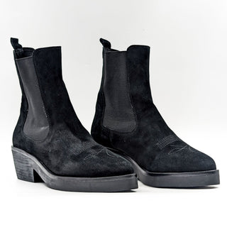 ASH Women Shake Black Suede Western Cowboy Chelsea Boots size 10US EUR40