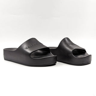 Balenciaga Women Chunky Slide Platform Black Summer Sandals size 12US EUR42