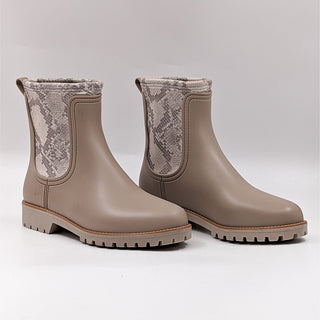 Bernardo Women Zora Taupe Stone Fabric Rain Chelsea Boots size 9