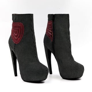 Jeffrey Campbell Women Retro90s Vintage Y2K Black Heel Ankle Boots size 6.5