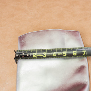 Khaite Women Wooster Metallic Silver Leather Riding Fashion Knee Boots 8US EUR38