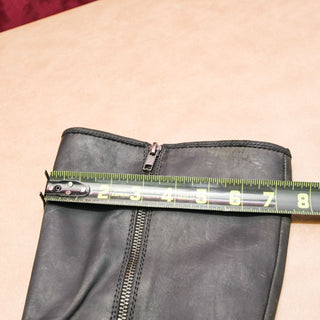 Born Women Deb Black Leather Zip Buckle Tall Moto Riding Boots sz 8