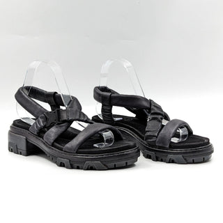Rag & Bone Women Shane Black Leather Hiking Buckle Sandals size 9US EUR 39.5