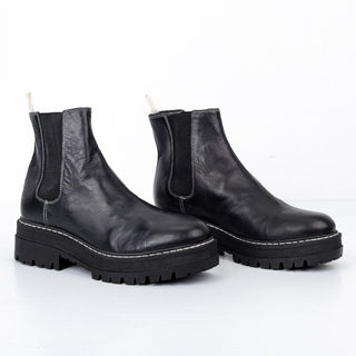 Marc Fisher Women Pirro Chelsea Platform Black Leather Ankle Boots size 9