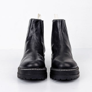 Marc Fisher Women Pirro Chelsea Platform Black Leather Ankle Boots size 9