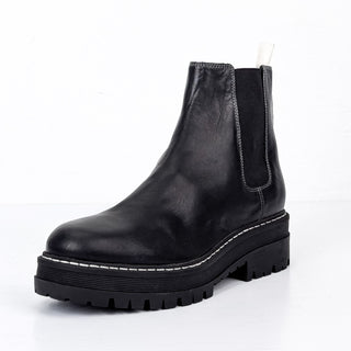 Marc Fisher Women Pirro Chelsea Platform Black Leather Ankle Boots size 9