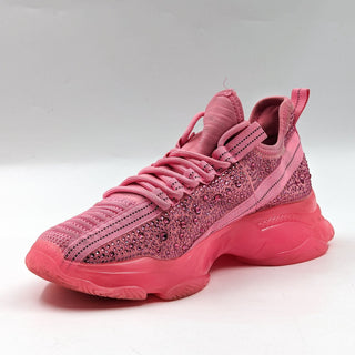 Steve Madden Women Max Pink Mesh Rhinestone Fashion Sneakers size 10