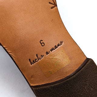 Beek Women Sander Brown Leather Slip on Sandals size 6