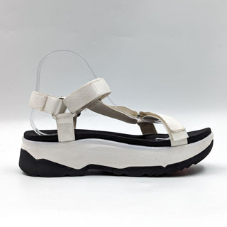 Teva Women Jadito White Fabric Flatform Universal Strap Sandals size 9