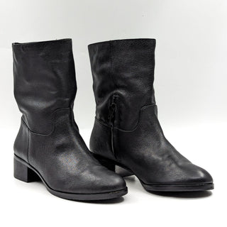 Michael Kors Women Black Leather Office Dressy Almond Toe Boots size 8.5