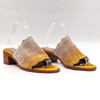 Frye Women Cindy Heel Slip-on Summer Beach Leather Sandal Heel size 9.5