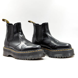 Dr Martens Unisex 2976 Quad Black Leather Platform Chelsea Boots size M8 W9