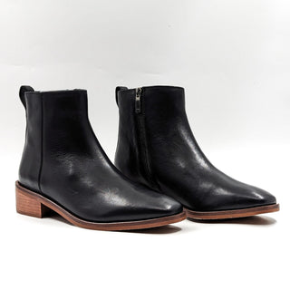 Aquatalia Women Fouco Black Fine Leather Dressy Office Zip Boots size 9.5