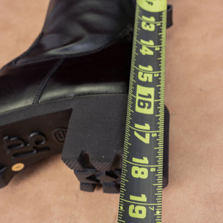 Paul Green Women Mil Black Leather Lug Sole Fashion Tall Boots sz 8.5US AUS 6