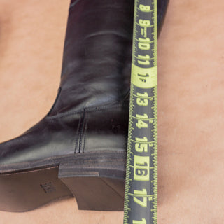 Frye Women Melissa D Ring Black Leather Zip Riding Equestrian Tall Boots sz 6.5