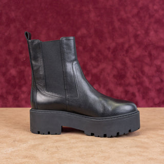 Marc Fisher Women Dacilla Black Leather Moto Biker Ankle Boots sz 6