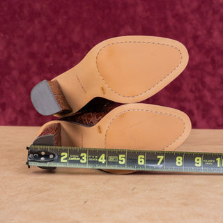 Vince Camuto Women Pendarie Brown Croc Print Leather Zip Knee Boots sz 5