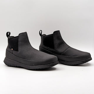 Bogs Men Freedom Faux Fur Lined Waterproof Black Leather Chelsea boots size 8