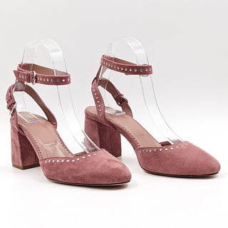 Red Valentino Women Pink Suede Stud Ankle Strap Pumps Heels size 6US EUR36