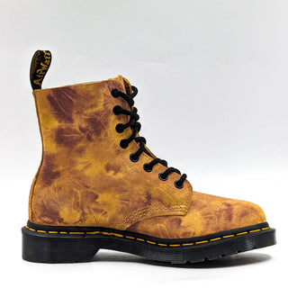 Dr Martens Women 27962 Burnt Yellow Leather Combat Lace Up Boots size 6