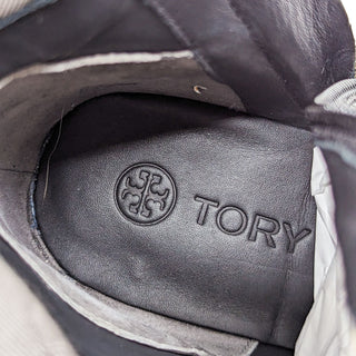 Tory Burch Women Benton 2 Tassel Logo Black Leather Riding Fashion Boots sz 6.5