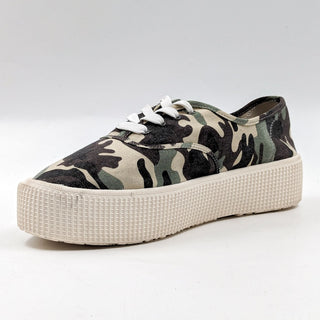 Cool Planet by Steve Madden Stream Green Camo Platform Lace-up Sneakers Size 10