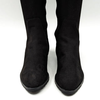 Zara Basic Collection Wmn OTK Black Fabric Warm Plush Fashion Boots 8.5US EUR 39