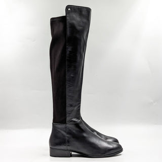 Michael Kors Women Black Leather Elastic Fabric Riding Tall Boots size 7.5