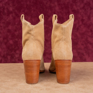Schutz Women South Sand Suede Western Cowboy Pointy Ankle Boots sz 10
