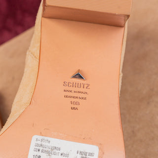 Schutz Women South Sand Suede Western Cowboy Pointy Ankle Boots sz 10