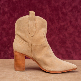 Schutz Women South Sand Suede Western Cowboy Pointy Ankle Boots sz 10