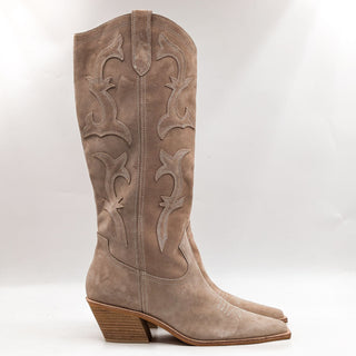 Dolce Vita Women Samsin Western Cowgirl Light Beige Suede Tall Boots Size 12