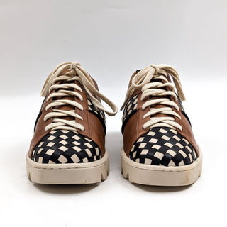 Bernando Women Dakota Woven Brown Leather Lace-up Sneakers size 11