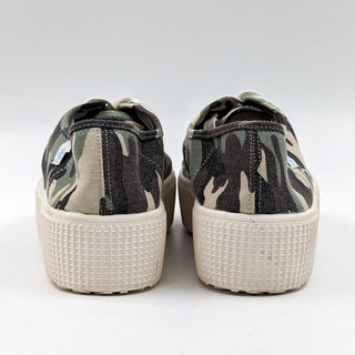 Cool Planet by Steve Madden Stream Green Camo Platform Lace-up Sneakers Size 10